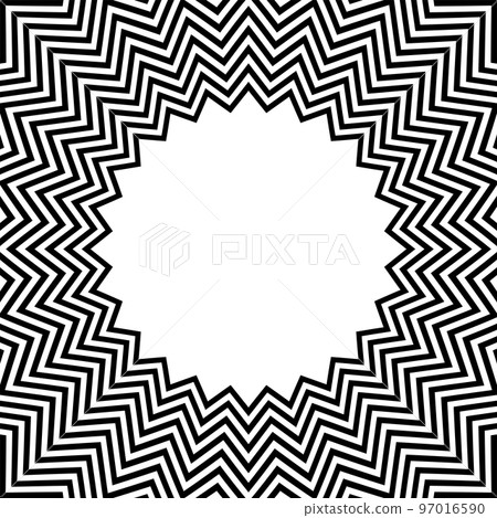 Abstract Geometric Circle Zig Zag Lines Pattern for Round Frame. 97016590