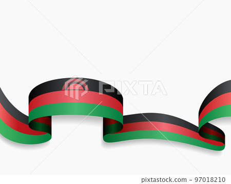 Malawian flag wavy abstract background. Vector illustration. 97018210