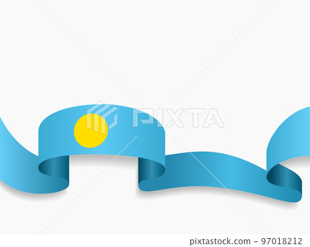 Palauan flag wavy abstract background. Vector illustration. 97018212