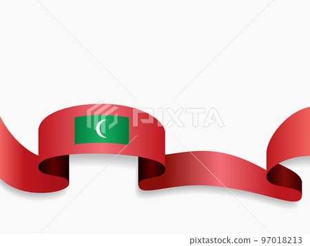Maldives flag wavy abstract background. Vector illustration. 97018213