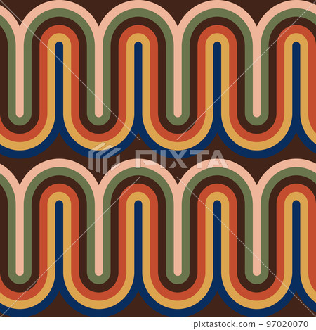 Retro 70s seamless pattern.Mid Century pattern.Vector illustration Retro 70s seamless pattern.Mid Century pattern.Vector illustration 97020070