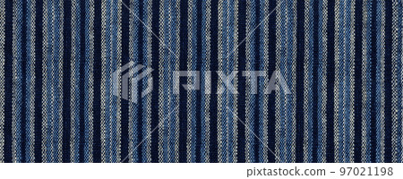 Indigo-dyed cotton stripes from the early Meiji period, ancient Tango cloth 97021198