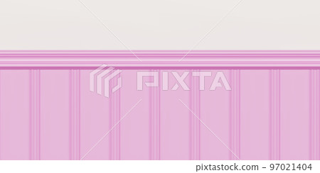 Pink beadboard or wainscot with top chair guard trim seamless pattern on white wall 97021404