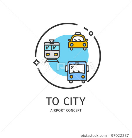Airport Thin Line Icon Concept. Vector - Stock Illustration [97022287 ...