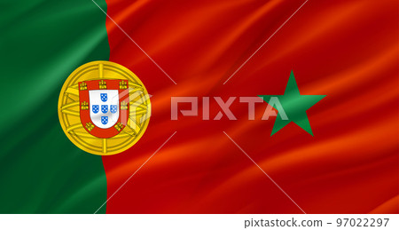 Portugal versus Morocco game score table template. 3d vector illustration Portugal versus Morocco game score table template. 3d vector illustration 97022297