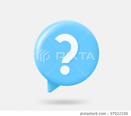 Blue speech cloud with question sign. 3d vector isolated illustration Blue speech cloud with question sign. 3d vector isolated illustration 97022298