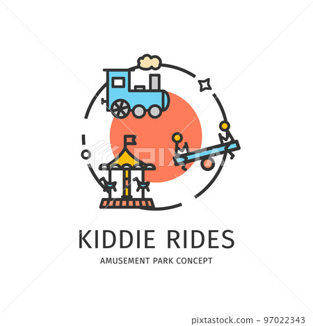 Amusement Park Thin Line Icon Concept. Vector Amusement Park Thin Line Icon Concept. Vector 97022343