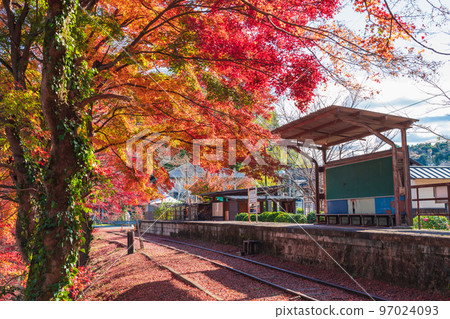 Former Mikawa Hirose Station on the Meitetsu Mikawa Line in autumn <Toyota City, Aichi Prefecture> Former Mikawa Hirose Station on the Meitetsu Mikawa Line in autumn <Toyota City, Aichi Prefecture> 97024093