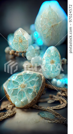 Intricate Jewelry with Polished Larimar Gemstones Intricate Jewelry with Polished Larimar Gemstones 97024572