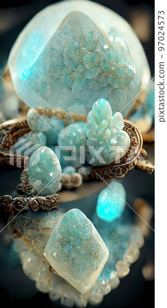 Intricate Jewelry with Polished Larimar Gemstones Intricate Jewelry with Polished Larimar Gemstones 97024573