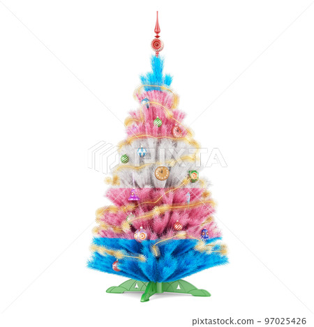 Christmas tree with transgender flag. 3D rendering 97025426