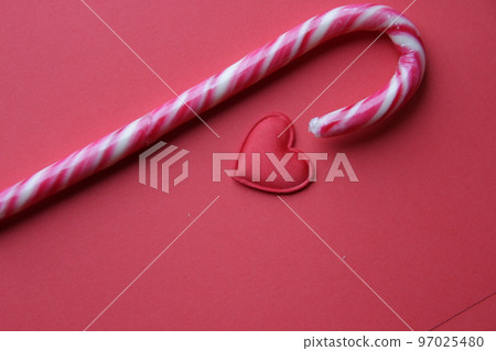 Santa's Staff. Art Christmas greeting card. 97025480