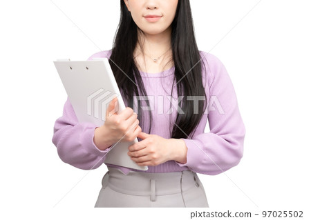 有文件的微笑的女商人 有文件的微笑的女商人 97025502