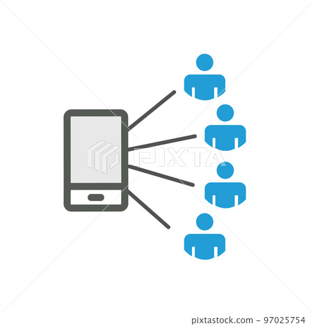 Icon Depicting Infected People Using Contact Tracing to Contain the Spread of the CoronaVirus. Contact Tracing Covid-19 concept. 97025754