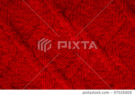 Handmade knitted background with macro woven threads. 97026808