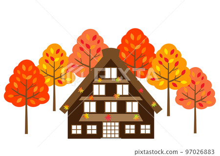 [World Heritage] Autumn image of Gassho-zukuri Village in Shirakawa-go, Gifu Prefecture 97026883