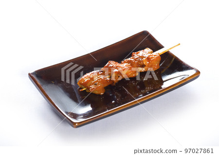 Various kind of grilling kushiyaki or meat skewers on white background. Japanese style skewered food in the izakaya restaurant. Various kind of grilling kushiyaki or meat skewers on white background. Japanese style skewered food in the izakaya restaurant. 97027861