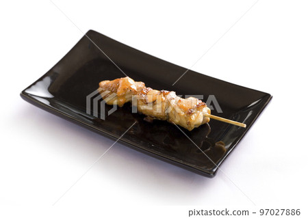 Various kind of grilling kushiyaki or meat skewers on white background. Japanese style skewered food in the izakaya restaurant. Various kind of grilling kushiyaki or meat skewers on white background. Japanese style skewered food in the izakaya restaurant. 97027886