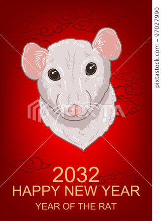 Hand drawn rat zodiac sign Chinese horoscope Stock