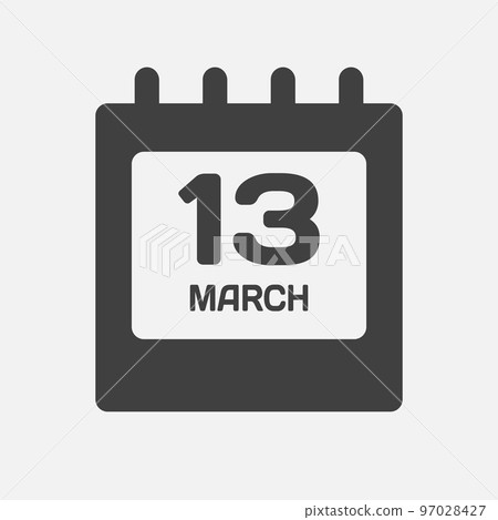 Icon page calendar day - 13 March Icon page calendar day - 13 March 97028427