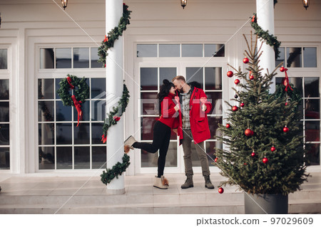 Young beautiful girl and strong man love each Young beautiful girl and strong man love each 97029609