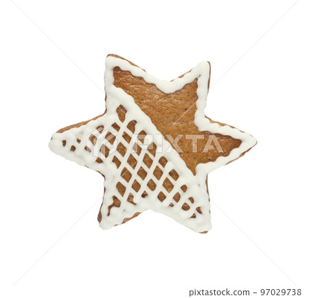 Decorated Christmas gingerbread star Decorated Christmas gingerbread star 97029738