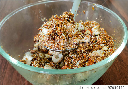 Dhaniya Panjiri is a falahari dish especially made for Krishna Janmashtami as Prasad Dhaniya Panjiri is a falahari dish especially made for Krishna Janmashtami as Prasad 97030111