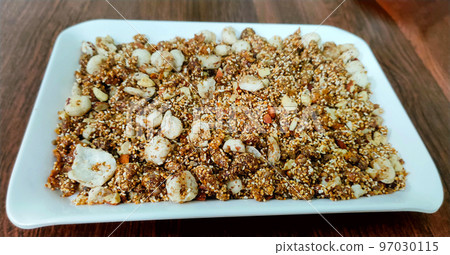 Dhaniya Panjiri is a falahari dish especially made for Krishna Janmashtami as Prasad Dhaniya Panjiri is a falahari dish especially made for Krishna Janmashtami as Prasad 97030115