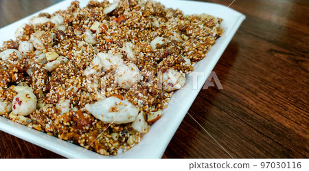 Dhaniya Panjiri is a falahari dish especially made for Krishna Janmashtami as Prasad Dhaniya Panjiri is a falahari dish especially made for Krishna Janmashtami as Prasad 97030116