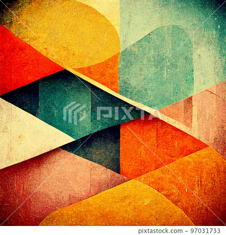 Abstract contemporary modern watercolor art. Minimalist illustration. 97031733