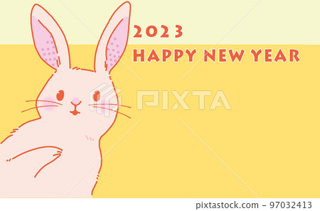 兔子簡單的新年賀卡材料 97032413