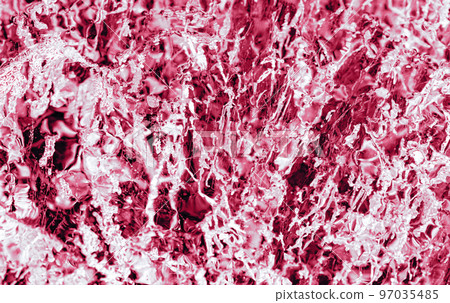 Transparent dark blue ice of frozen Baikal lake with white cracks pattern. Beautiful winter nature background. Toned image in trendy magenta color of year 2023. Transparent dark blue ice of frozen Baikal lake with white cracks pattern. Beautiful winter nature background. Toned image in trendy magenta color of year 2023. 97035485