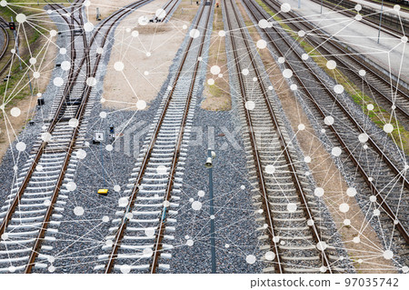 Global logistics partnership and train transportation concept Global logistics partnership and train transportation concept 97035742