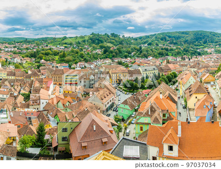Sighisoara old town panorama, Transylvania, Romania Sighisoara old town panorama, Transylvania, Romania 97037034
