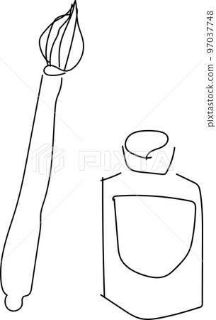 glass pen and ink hand drawn sketch illustration glass pen and ink hand drawn sketch illustration 97037748