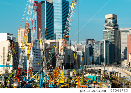 東京再開發 高輪門戶站周邊建設和起重機 2022.11 a-3 輕音 97041783