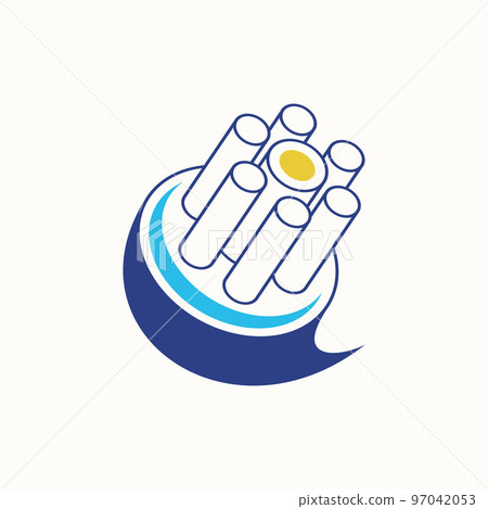Simple and unique fiber optic cable on circle 3D shape creative premium image graphic icon logo design abstract concept free vector stock. Related to internet or network 97042053
