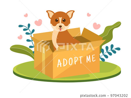 Adopt a Pet From an Animal Shelter in the Form of Cats or Dogs to Care for and Look After in Flat Cartoon Hand Drawn Templates Illustration Adopt a Pet From an Animal Shelter in the Form of Cats or Dogs to Care for and Look After in Flat Cartoon Hand Drawn Templates Illustration 97043202