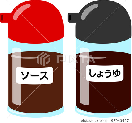 Soy sauce and sauces in tabletop bottles 97043427