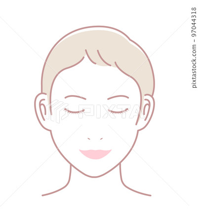 Young Japanese woman face up vector illustration (beauty / makeup) Young Japanese woman face up vector illustration (beauty / makeup) 97044318