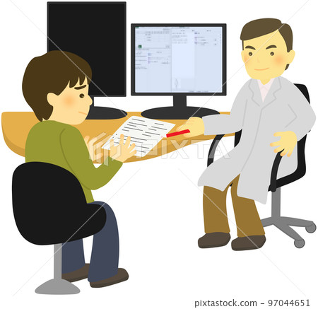 一名患者正在接受醫生對檢查結果的解釋 97044651