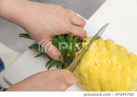 [Cut the pineapple leaves] 97044780