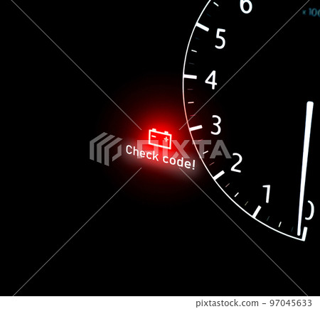 Battery warning light on car dashboard Battery warning light on car dashboard 97045633