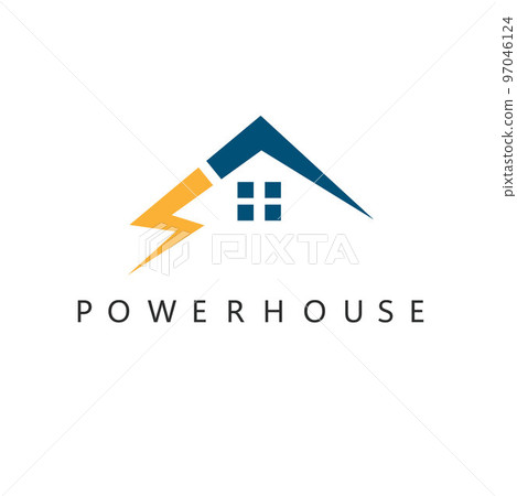 electric house or power house icon vector concept design web 97046124