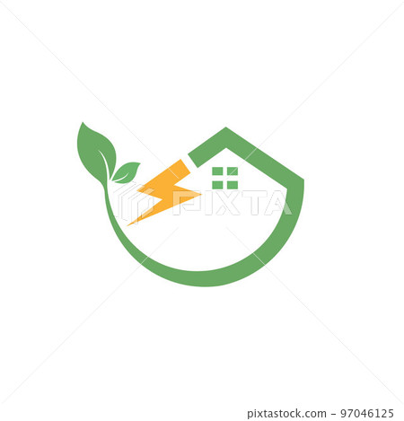 eco power house icon vector concept design web 97046125