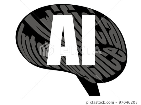 人工智能圖標。大腦形狀排版。 97046205