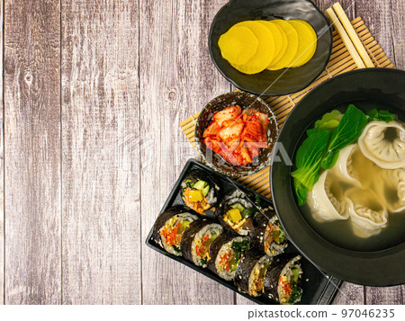 mandu soup  Korea food flat lay image for food concept 97046235