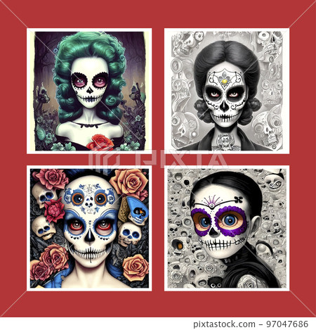 Festive patterned fireworks bursting in various shapes sparkling pictograms on a checkered background, abstract vector isolated illustration 97047686