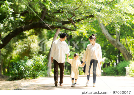Families walking in the park 97050047