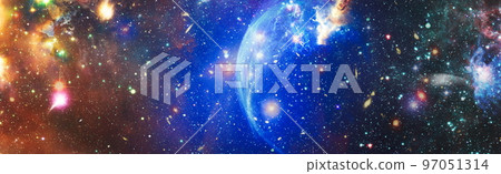Galaxy stars planets star clusters, colored gas clouds in abstract space. Outer space nebula. Galaxy Space background,Elements of this image furnished by NASA. 97051314